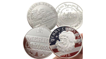 Chinese Manufacturer Promotional Christmas Wish Coin 3d Brass Double Sided Coin Santa Claus Silver Challenge Coin1