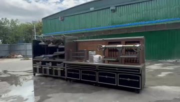 Combined Churrasco Parrilla Commercial Grill Station