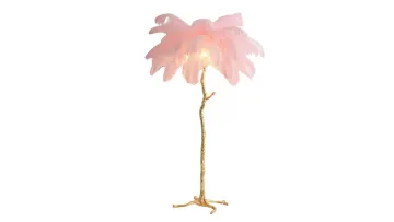 Elegant Modern Palm Tree Floor Lamp with Copper Feathers1