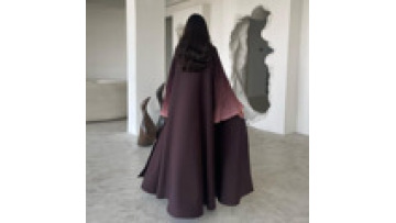 Muslim Gradient Flare Sleeve Arabian Abayas Middle-East Elegant Turkey Cardigan Kaftans Islamic Women's Dresses Front Open Abaya1
