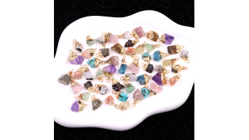 Irregular Raw Stone Gilded Pendant SP1746G