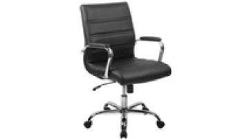 Mid-Back Office Furniture Ergonomic Leather Chair with Armrests1