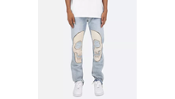 Top Quality Custom Plus Size Mens Streetwear Simple Printed Jeans Pant for Men1