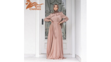 Elegant Satin Dress for Women Muslim Fashion Abaya Hijab Dubai Turkey Evening Dresses Arabic Kaftan Robe Female Islamic Clothing1