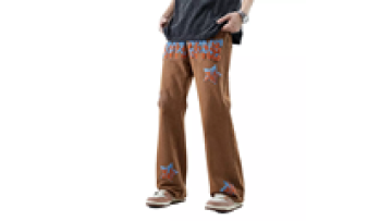 Designed Custom Joggers Embroidery Men Straight Leg Flare Stacked Sweet Pants1