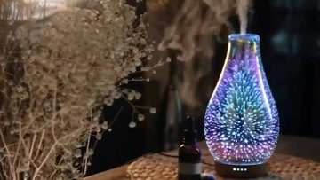 100ml Essential Oil Diffuser 3D glass essential oil diffuser Ultrasonic Cool Mist  Humidifier1