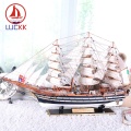 LUCKK 90CM Amerigo Vespucci Handmade Big Wooden Sailboat Model Home Interior Decor Nautical Crafts Figurine Ornaments Free Ship