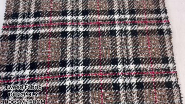 High grade material   colorful rough pink fancy tweed fabric cloth polyester for women coat1