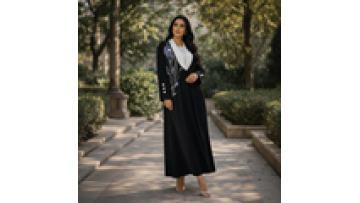 2026 New Modest Style Eid Beading Kaftan Lace-up Ramadan Dubai Arab Robe Dress for Plus Size Muslim Women Abayas1