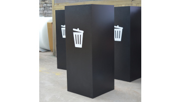 Customized black trash can