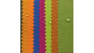 PU Coated three line checked nylon plaid fabric