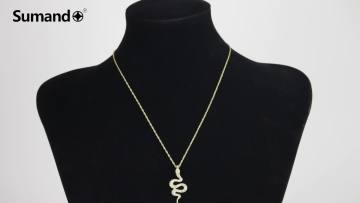Hot sale elegant jewelry snake pendant charms trendy gold snake necklace recycled jewelry1