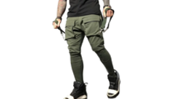 Wholesale cargo pants streetwear twill cotton pants khaki track cargo pants with custom b utton detailing for men1