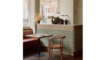 Best selling commercial furniture cafe wood and leather restaurant chair1