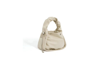 Fashion Chain Handle: Genuine Leather Cloud Bag