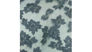 2020 Hot Sale Dark Blue Net Sequin Embroidery Of Wedding Dress Fabrics Beaded Sequins1