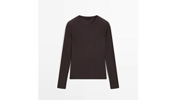 Women's long sleeved cotton blend T-shirt