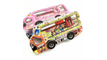Children's Cute Double-Layer Pencil Case in Car Shape Plastic and Fabric/EVA Stationery Set with Pen Bag1