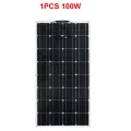 Easy to install on grid power solar energy systems 100w for 12V solar panel batteries charger whole solar kit set with cable
