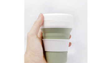 Silicone collapsible travel sport mug folding cup bottle with lids  portable coffee cup for drinking1