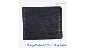intage Horizontal Grain Leather Men's Short Wallet