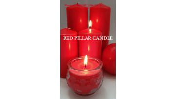 Betty red pillar candle