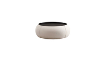 Light luxury leather modern simple round storage living room household small family tea table1
