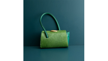 Cowhide and Horsehair Green Noble Handbag