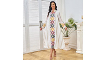 MT271 Women Sequins Elegant Eid Arab Female Dubai Jalabiya Islam Turkey Morocco Party Dress1