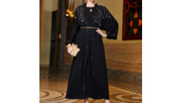 Beaded Embroidered Dresses Abaya Women High Quality Solid Color Long Sleeve New Season Women Islamic Clothing Abaya Kaftan1