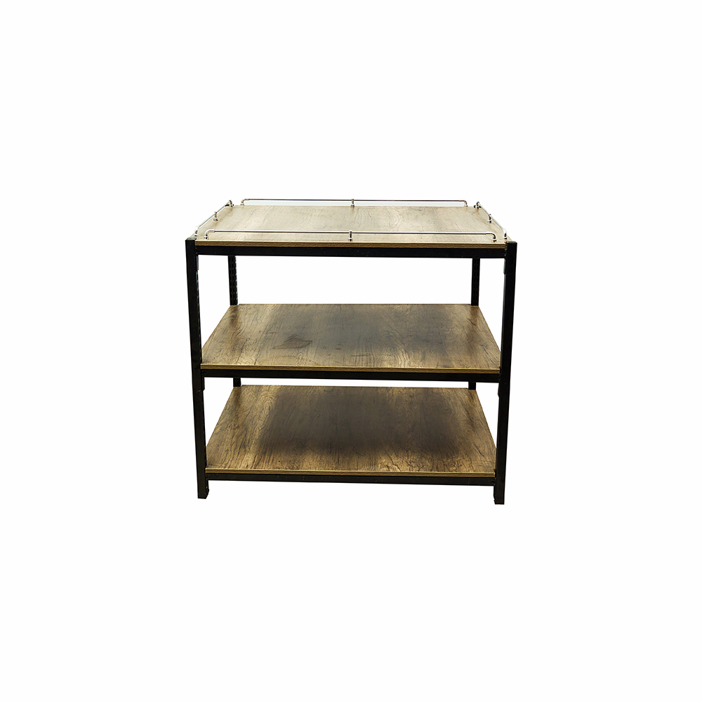 steel and wood shelves