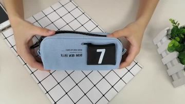 Custom workhard series make up canvas pencil bag