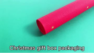 Customized paper tube gift box with Christmas embossed surface, velvet matte finish