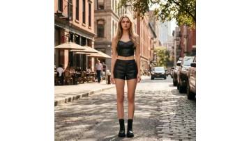 Slim PU Shorts Urban Street Style for Summer