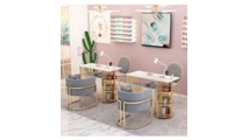 tempering glass wireless charge wholesale new design New models Modern style furniture Beauty salon Manicure Nail table1