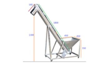 Auger Screw Conveyor for Powder customized Stainless Steel Hopper1
