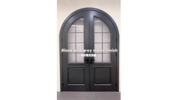 French arched double door
