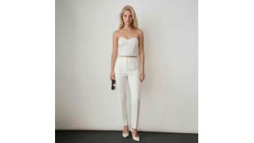 High-Waist Polka Cropped Pants