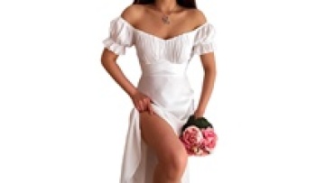 Korea Style Bow Tie Flounce Sleeve Swing Dress Lady Summer Elegant Women Dresses1