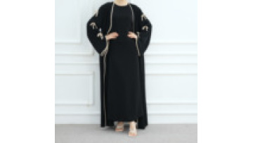 Abaya Women Muslim Dress Dubai Eid Women Abaya Dubai Soft Solid Embroidery Long Sleeves Muslim Dress Kaftan1