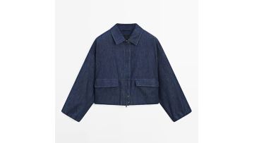 Women's urban commuting modern style pilot jacket denim jacket