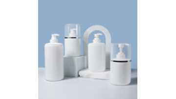White Plastic Shampoo and Shower Gel Pump Bottles for Cosmetic Packaging (8oz-500ml)1