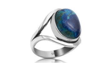 925 Sterling Silver Boho Hippie Chrysocolla Ring for Women1