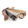 Women's Leopard print amber circle pin buckle belt 2020 new Fashion Casual vintage Wild PU belt jeans dress waistband p79