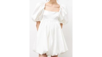 Satin Bubble Sleeves Dress