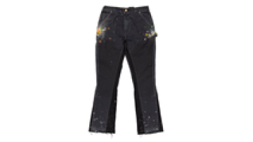 Latest Design Mens Paint Splatter Flare Leg Jeans Trouser Street Wear Pants Men1