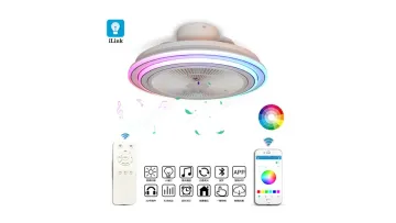 Smart LED Ceiling Fan Lamp with Bluetooth Music Control1