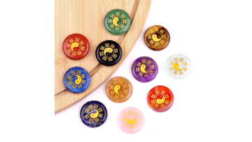 Gemstone 25MM Circular Disc Mat Handmade Craved