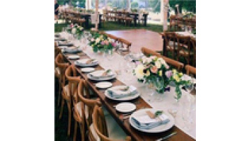New Model Commercial Furniture  Rectangle Shape Nature Wood  Wooden  Folding  Banquet  Wedding Table1