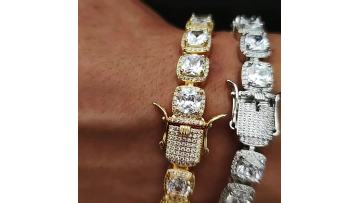 Fashion New Square Rock Candy Necklace Chain 10mm Men's Women's Jewelry CZ Cuban Chain Necklace Tennis Chain1